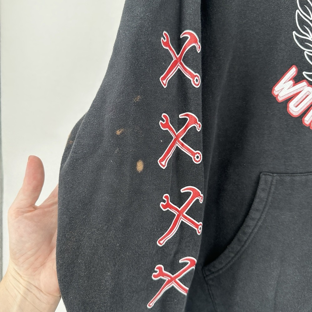 Dixxon Flannel Co. Mens Large Sweatshirt Hoodie Black Working Class Distressed - Picture 3 of 11